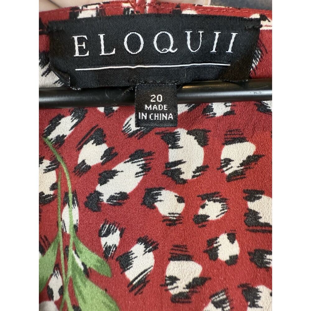 Eloquii Rust Beige Black Leopard Print Long Puff … - image 5